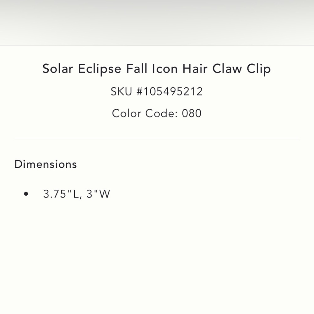 Anthropologie Solar Eclipse Fall Icon Hair Claw Clip in Pumpkin Stack NEW - Picture 4 of 4